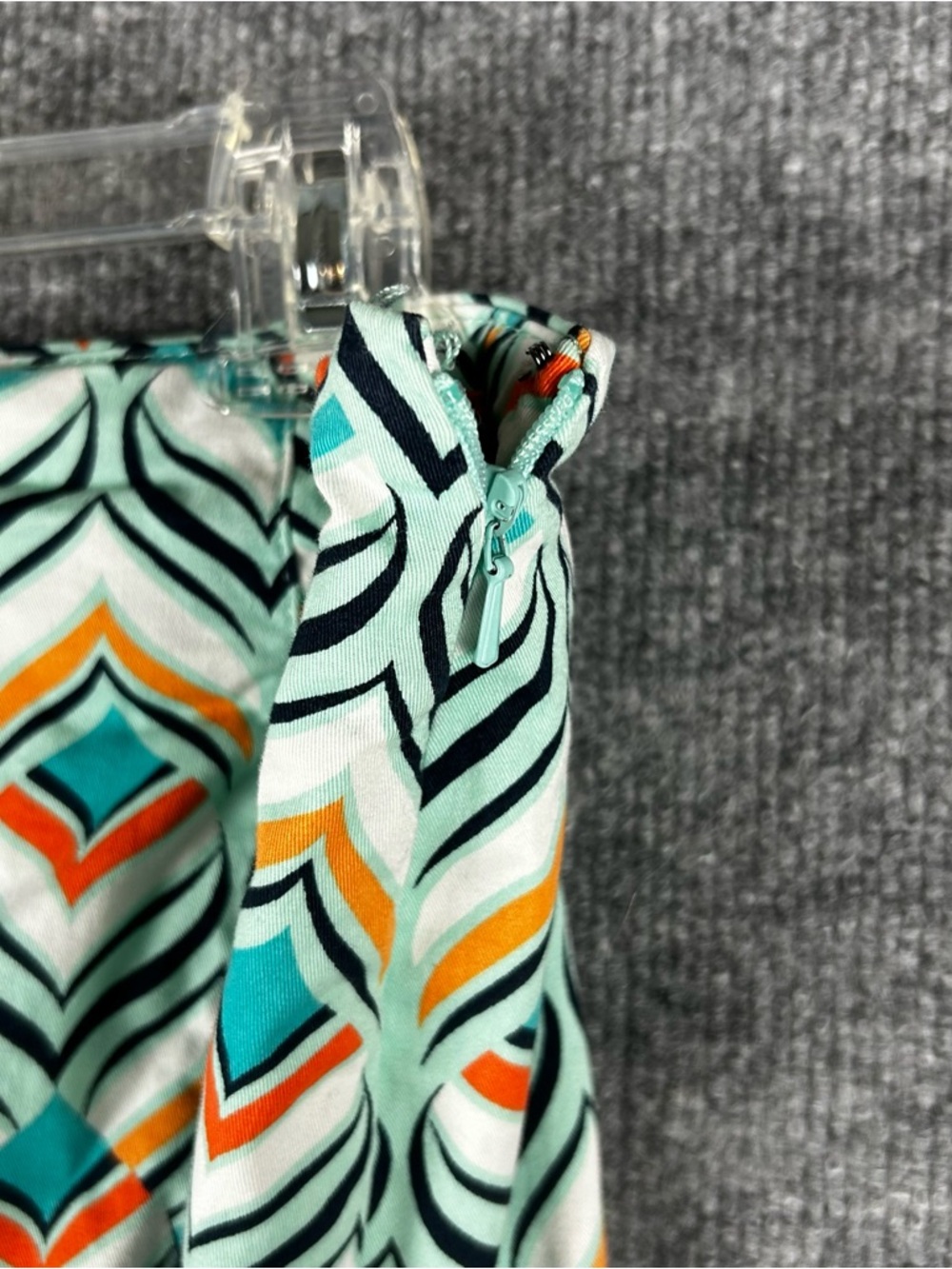 Crown & Ivy Geo Print Skort Retro Y2K Mini Colorblock Teal Orange Size 8 - Picture 7 of 11